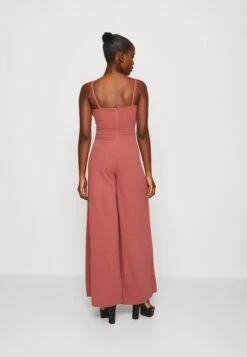 Wal G Thea Wide Leg - Jumpsuit - Dark Mauve Pink -Wal G 0bfee3bde33245c4a1ccc0016bd15df8