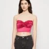 Wal G Razz Knot Crop - Top - Fuchsia 1 Wal G Razz Knot Crop - Top - Fuchsia -Wal G 14a3fe6ce1e64285883a966db7ec9ab4