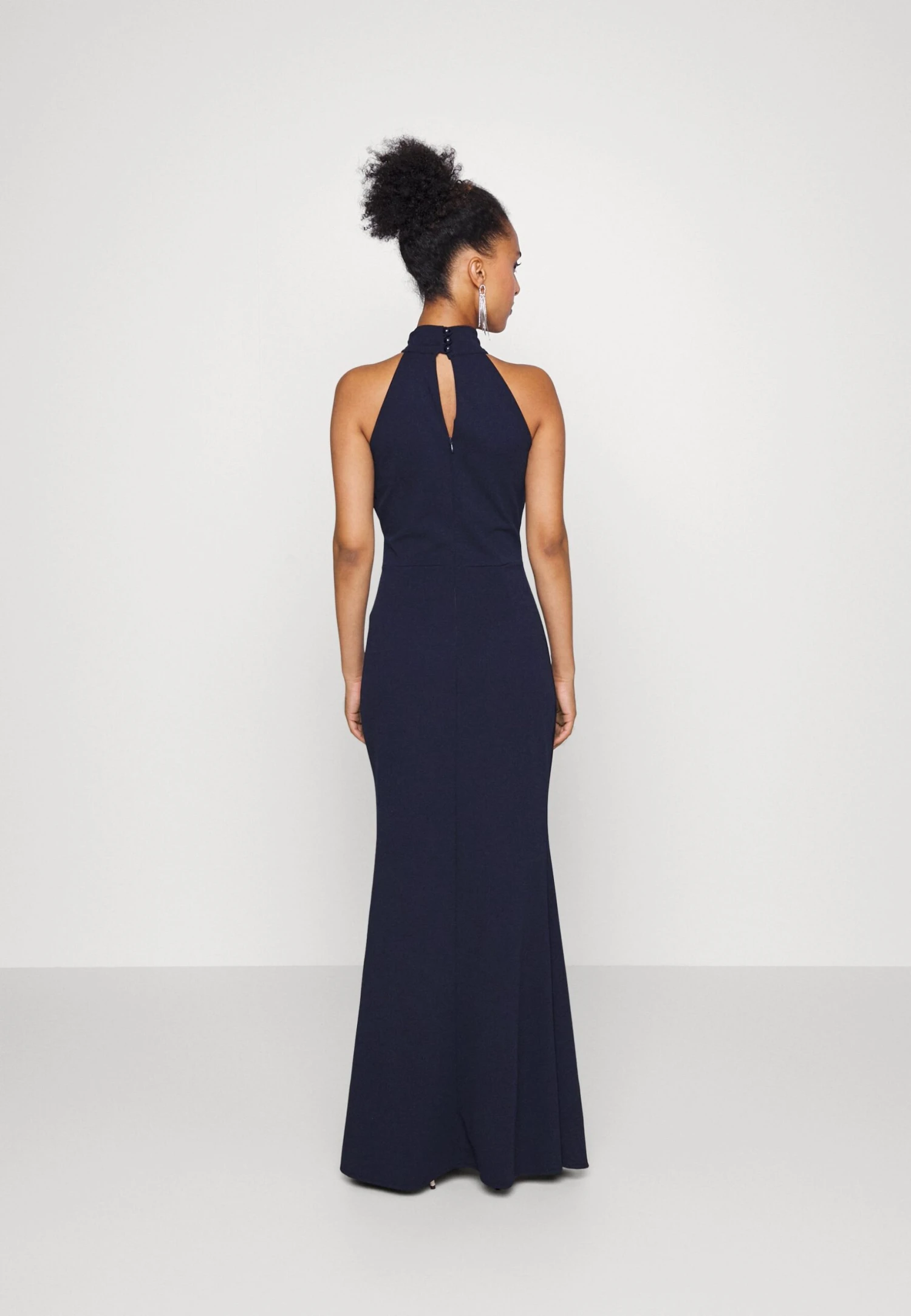 Halter Neck Maxi Dress - Cocktailjurk - Navy Blue 5 Halter Neck Maxi Dress - Cocktailjurk - Navy Blue - Afbeelding 3