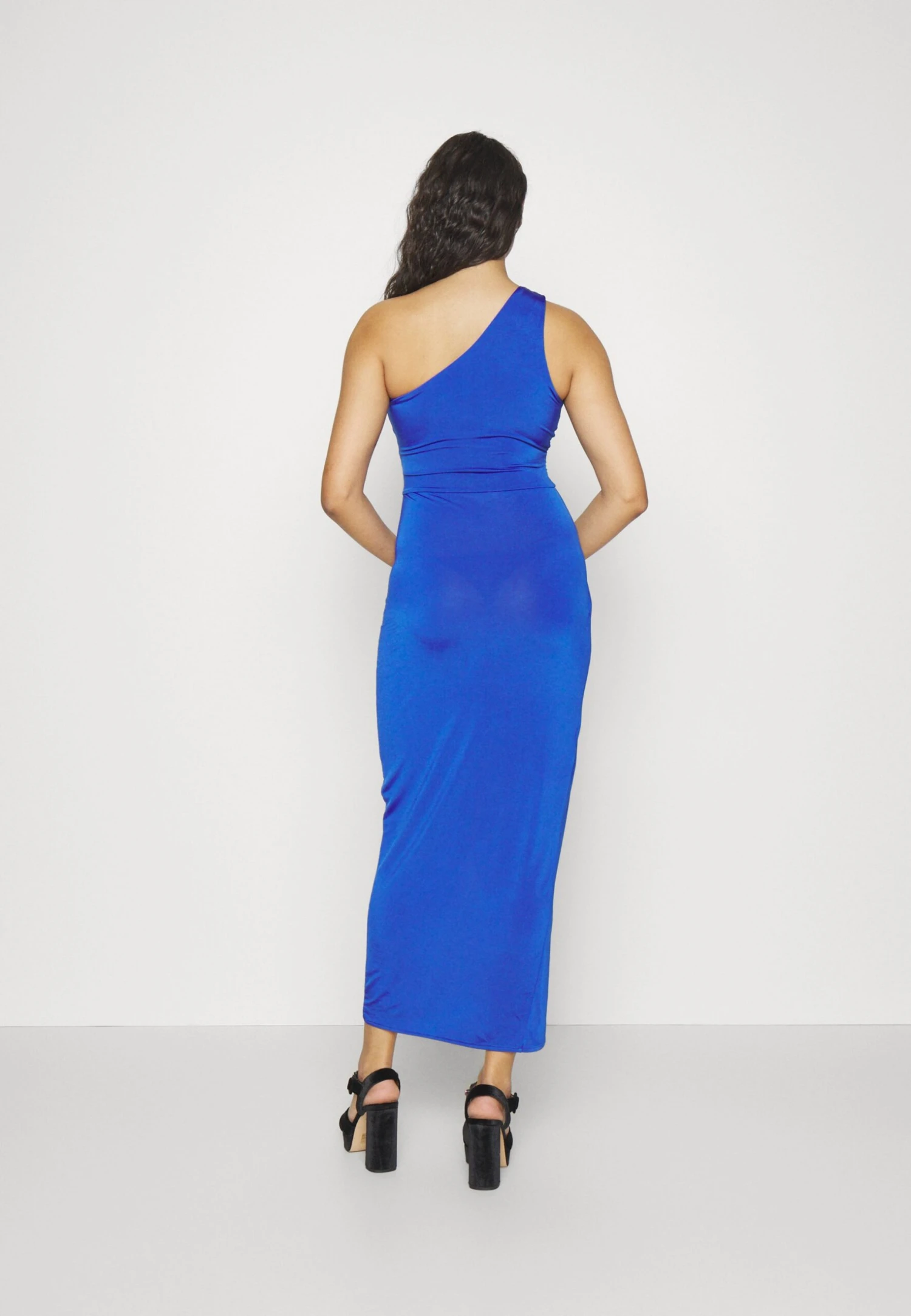 Wal G Party Bina One Shoulder Midi - Jerseyjurk - Electric Blue 6 Wal G Party Bina One Shoulder Midi - Jerseyjurk - Electric Blue - Afbeelding 4