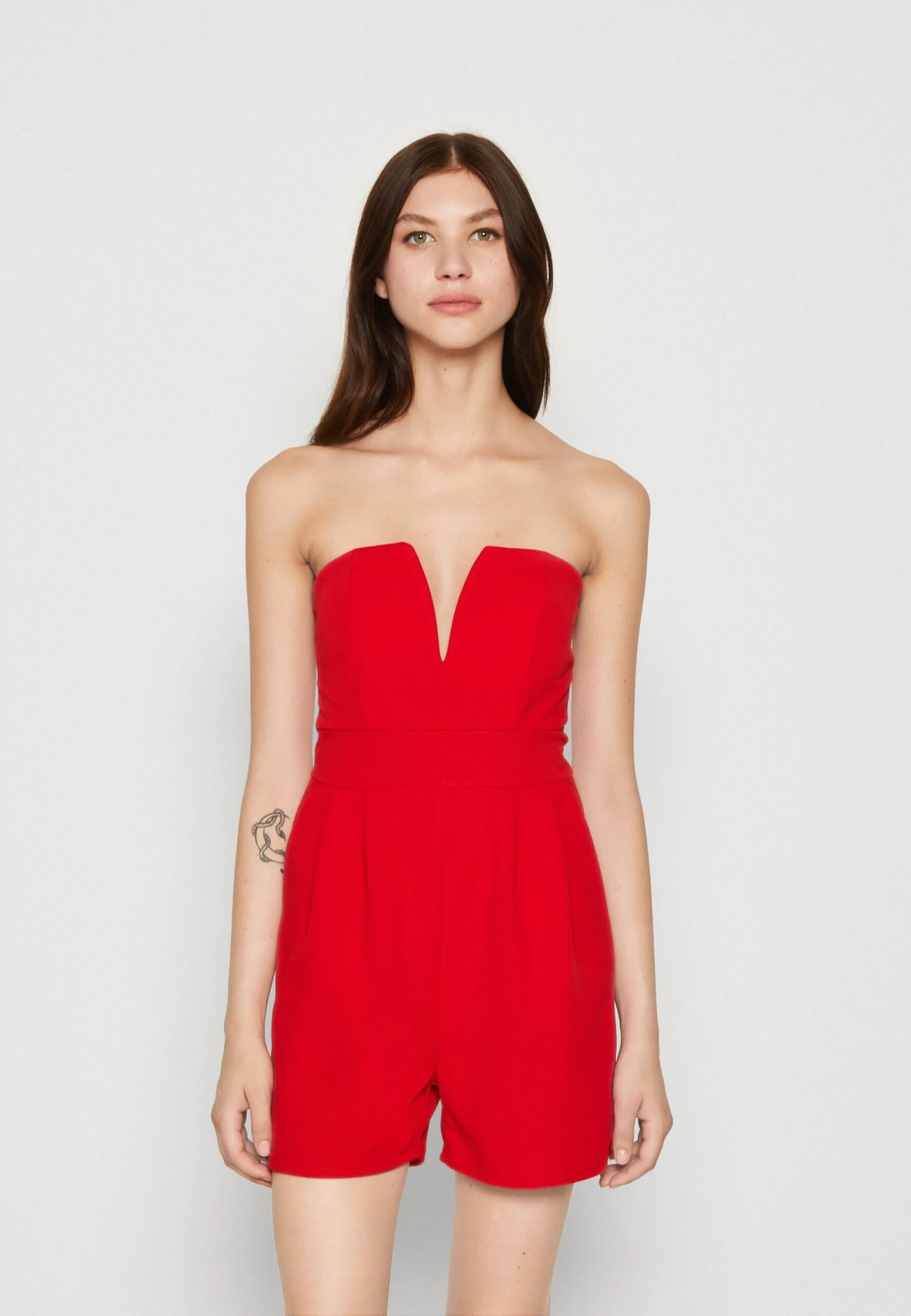 Wal G Christa V Neck Playsuit - Jumpsuit - Red 3 Wal G Christa V Neck Playsuit - Jumpsuit - Red