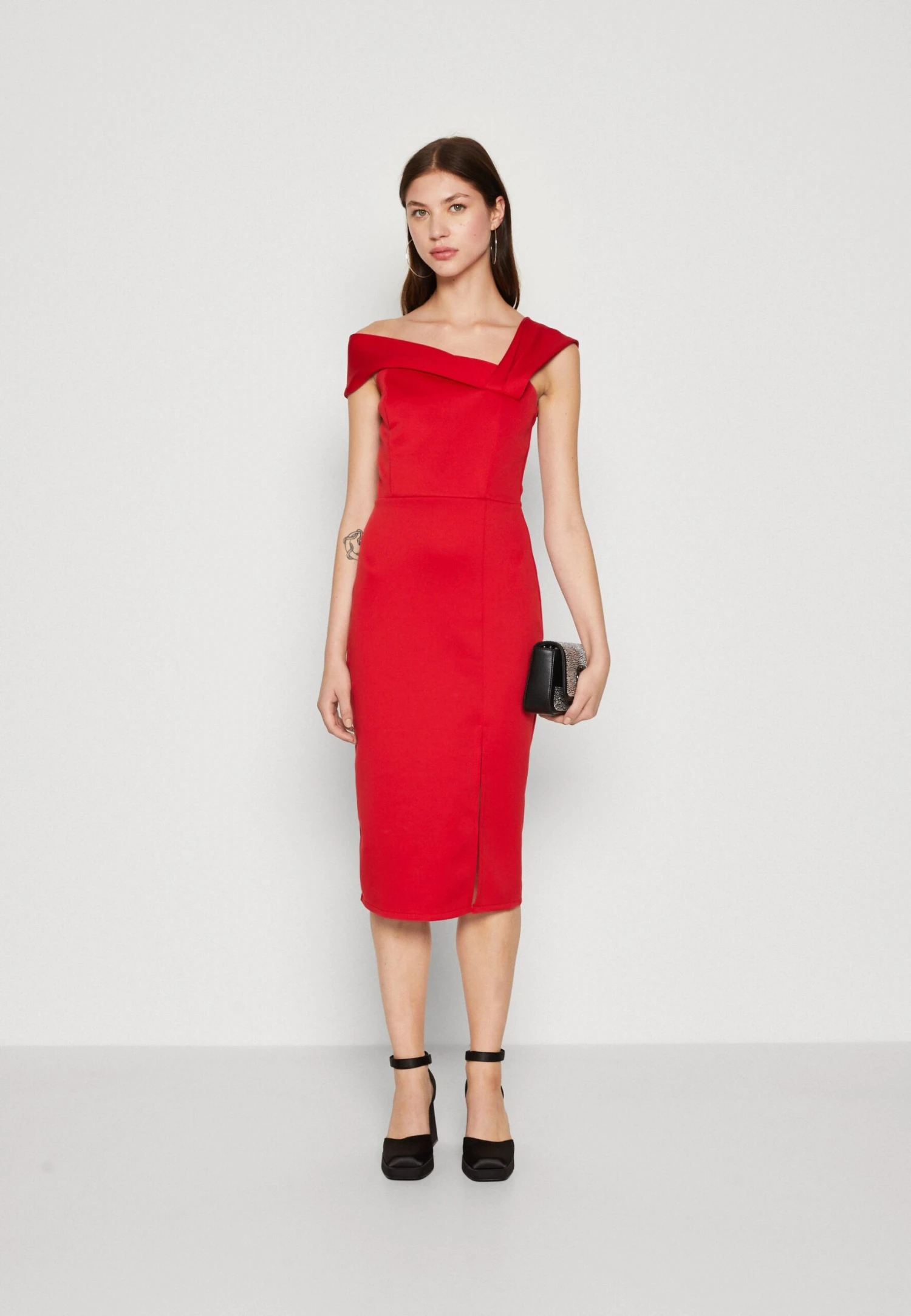 Wal G Delila Strap Midi - Jerseyjurk - Red 4 Wal G Delila Strap Midi - Jerseyjurk - Red - Afbeelding 2