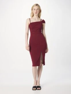 Wal G Kokerjurken Kokerjurk REVRA Dames Wijnrood -Wal G 2a36f99d36f684a5556c2afd22d5c23b