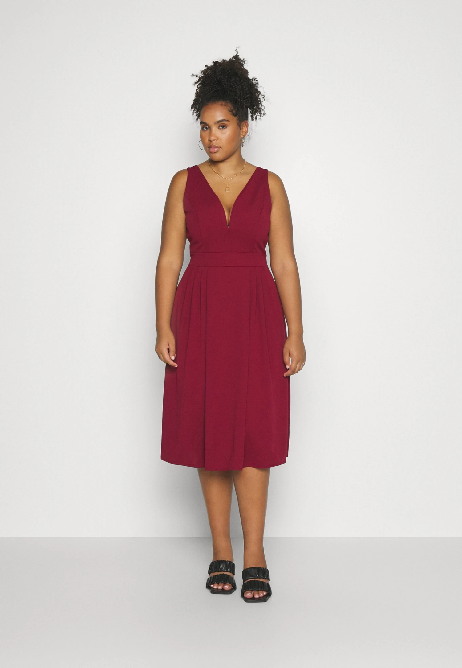 Kandy V Neck Midi - Jurk - Wine 3 Kandy V Neck Midi - Jurk - Wine