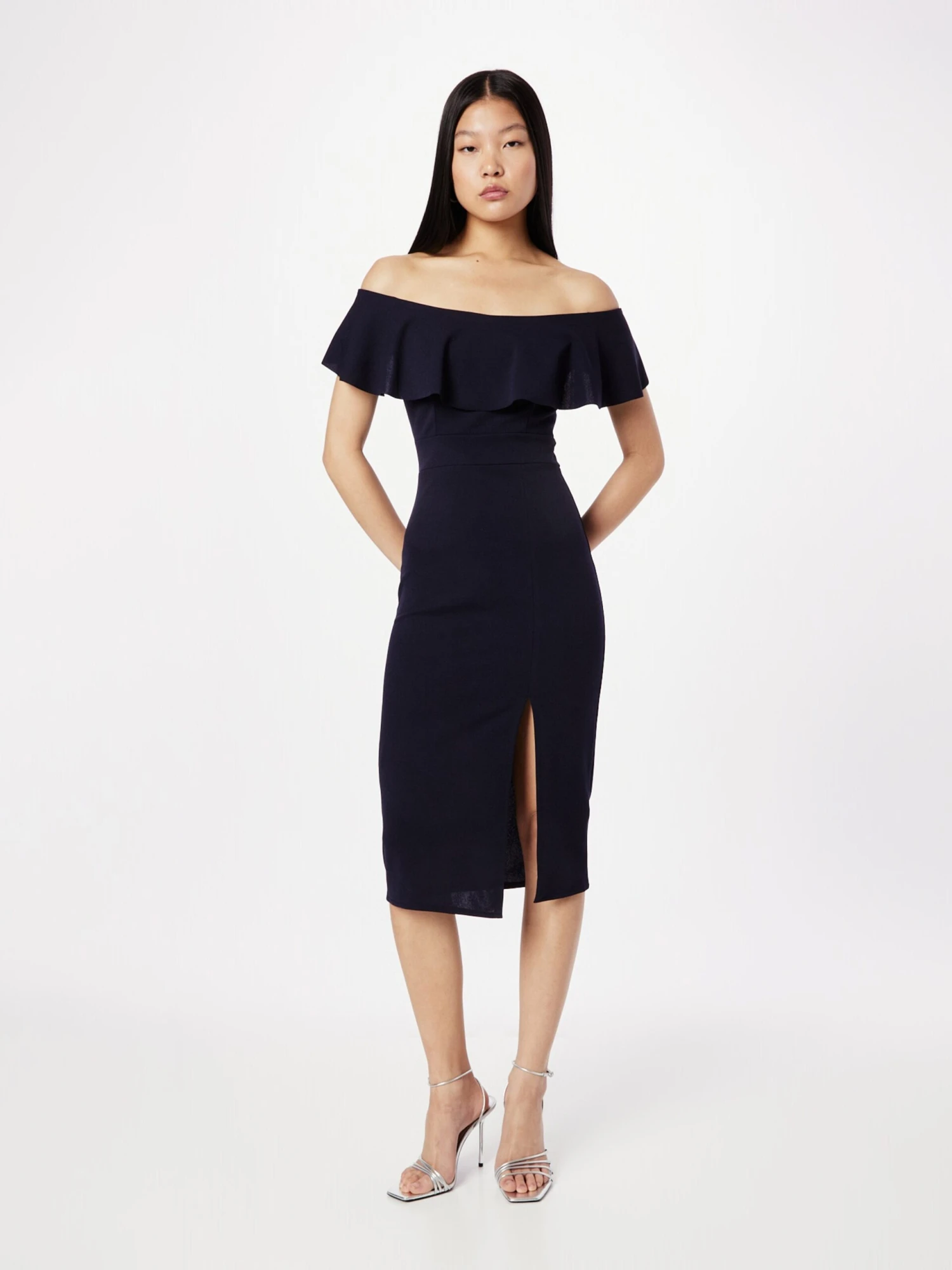 Wal G Midi Jurken Jurk CAMILLE Dames Navy 5 Wal G Midi Jurken Jurk CAMILLE Dames Navy - Afbeelding 3