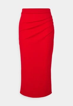 Wal G Reilly Rouched Midi Skirt - Kokerrok - Red -Wal G 40cee99f1ef148f482cebc26cd7a87c5