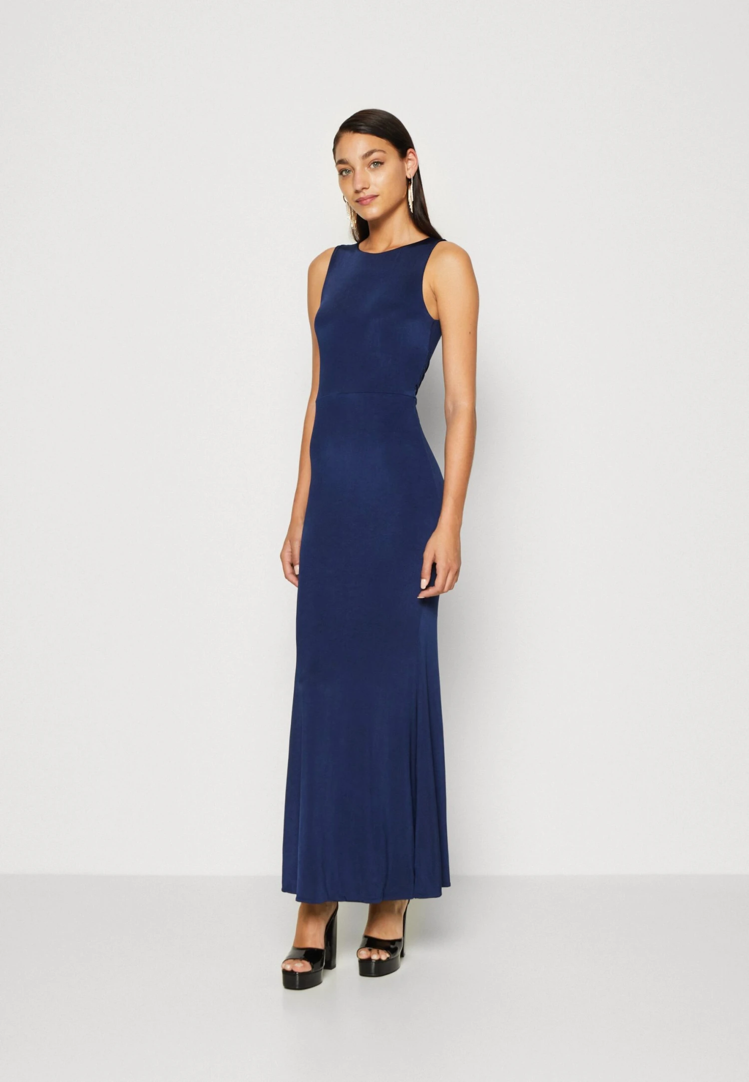 Wal G Becky Open Back Maxi - Jerseyjurk - Navy Blue 3 Wal G Becky Open Back Maxi - Jerseyjurk - Navy Blue
