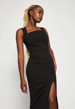 Wal G Brody Curve Neck Midi - Etui-Jurk - Black -Wal G 5886045f2cb649ab9651707976411785