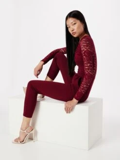Wal G Lange Jumpsuits Jumpsuit BLAKE Dames Merlot -Wal G 5c807d8d1549eb11d54bb31974c563e0