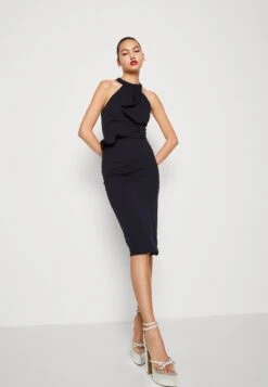 Wal G Sasha Frill Neck Midi Dress - Jerseyjurk - Navy Blue 11 Wal G Sasha Frill Neck Midi Dress - Jerseyjurk - Navy Blue -Wal G 61b1a38812124e62b09c411de2867259