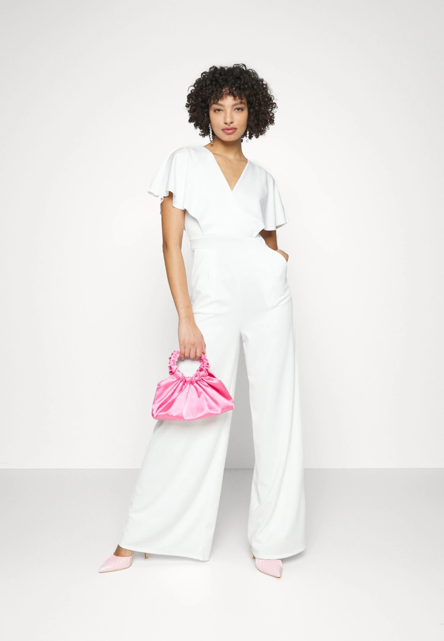 Wedding Betty V Neck Wrap - Jumpsuit - White 4 Wedding Betty V Neck Wrap - Jumpsuit - White - Afbeelding 2