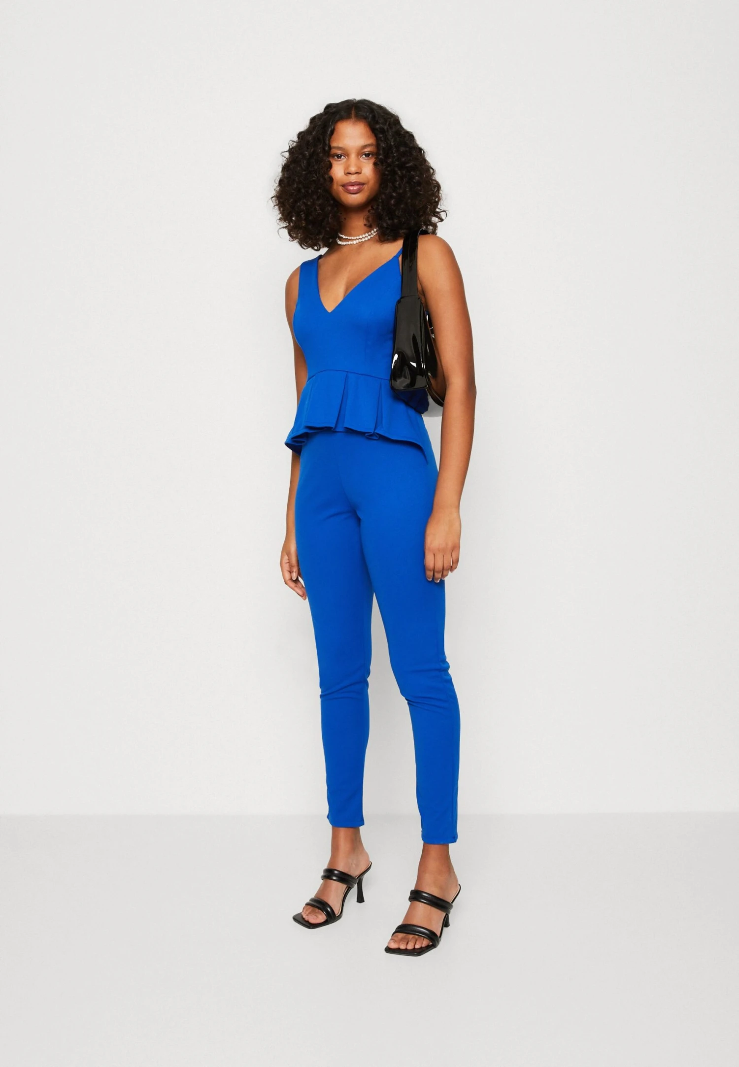 Wal G Xena Peplum - Jumpsuit - Electric Blue 4 Wal G Xena Peplum - Jumpsuit - Electric Blue - Afbeelding 2