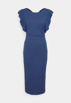 Diana Ruffle Sleeve Midi Dress - Jerseyjurk - Denim Blue 16 Diana Ruffle Sleeve Midi Dress - Jerseyjurk - Denim Blue -Wal G 6efea916cc134a9c8e56f3d305e41180