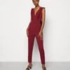 Wal G Rayna Ruffled- Jumpsuit - Berry Wine 1 Wal G Rayna Ruffled- Jumpsuit - Berry Wine -Wal G 7061e316ffcd470e97108fdbe3464669
