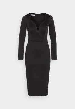 Wal G Zanad V Neck Midi - Jerseyjurk - Black 12 Wal G Zanad V Neck Midi - Jerseyjurk - Black -Wal G 7829c430907344d5a328b6634f0de455