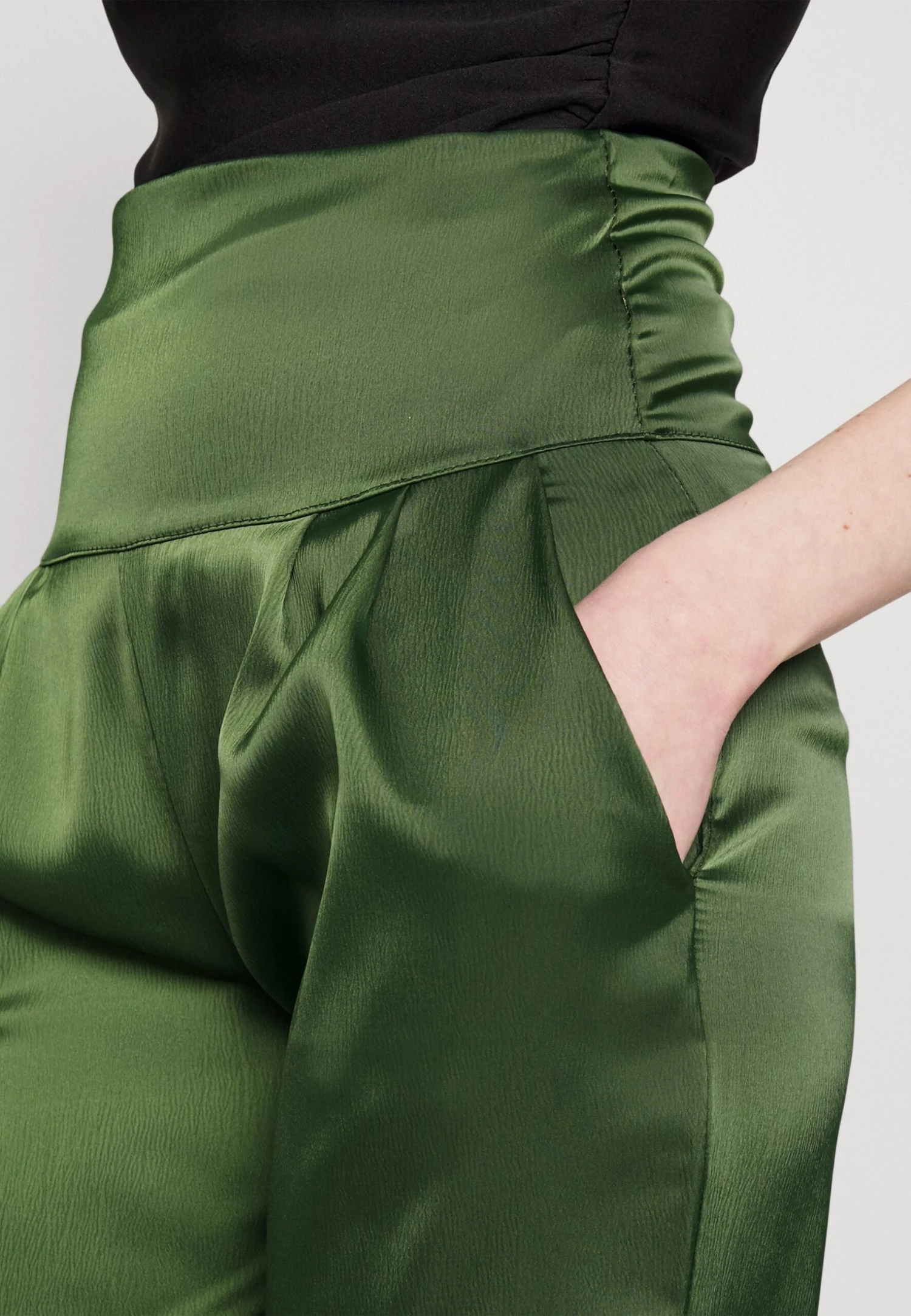 Wal G Peppa High Waisted Trouser - Broek - Dark Khaki 7 Wal G Peppa High Waisted Trouser - Broek - Dark Khaki - Afbeelding 5