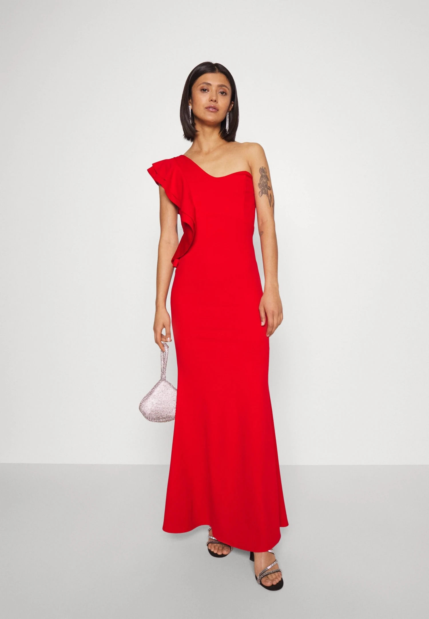 Wal G One Shoulder Maxi Dress - Cocktailjurk - Red 4 Wal G One Shoulder Maxi Dress - Cocktailjurk - Red - Afbeelding 2