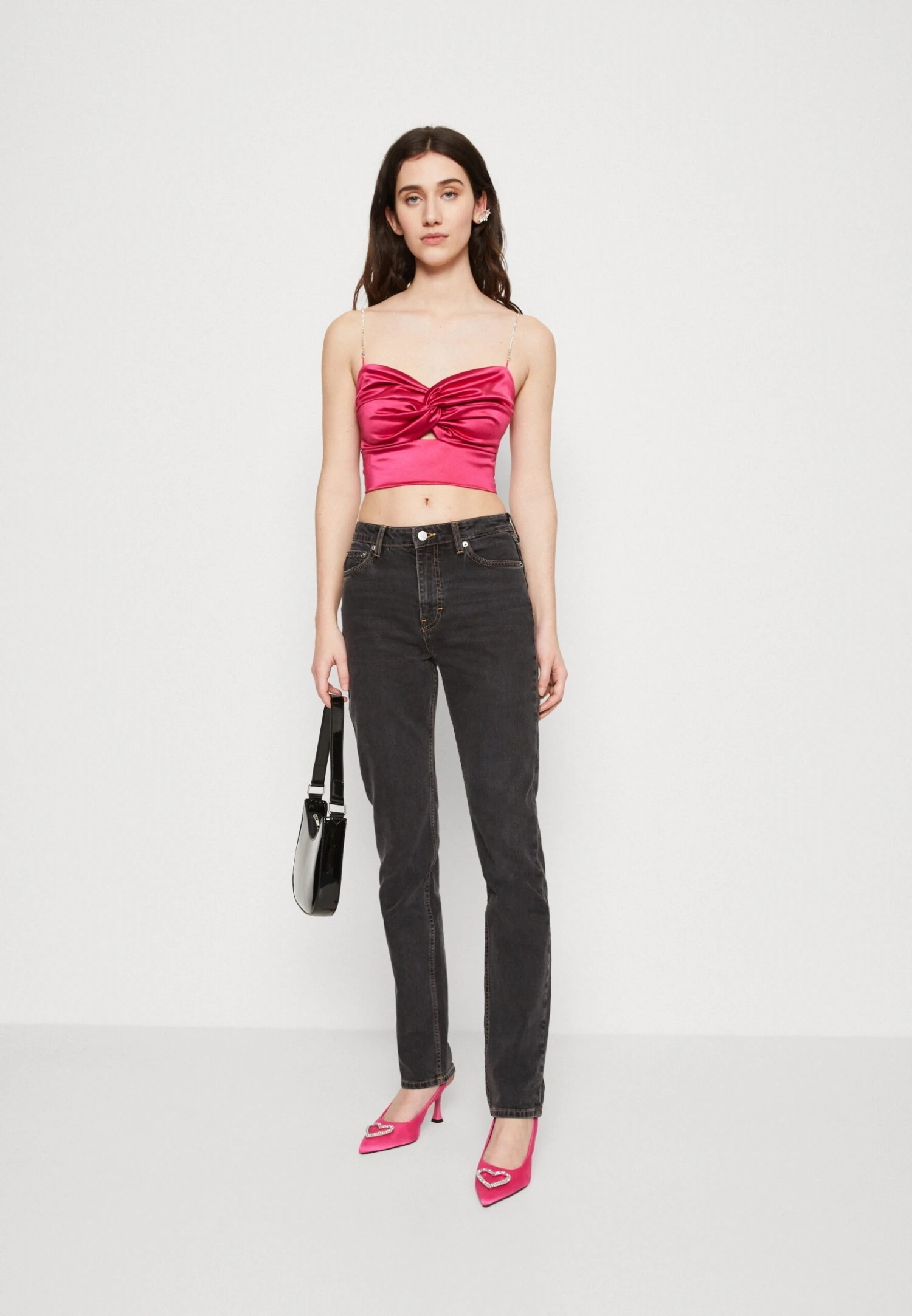 Wal G Razz Knot Crop - Top - Fuchsia 4 Wal G Razz Knot Crop - Top - Fuchsia - Afbeelding 2