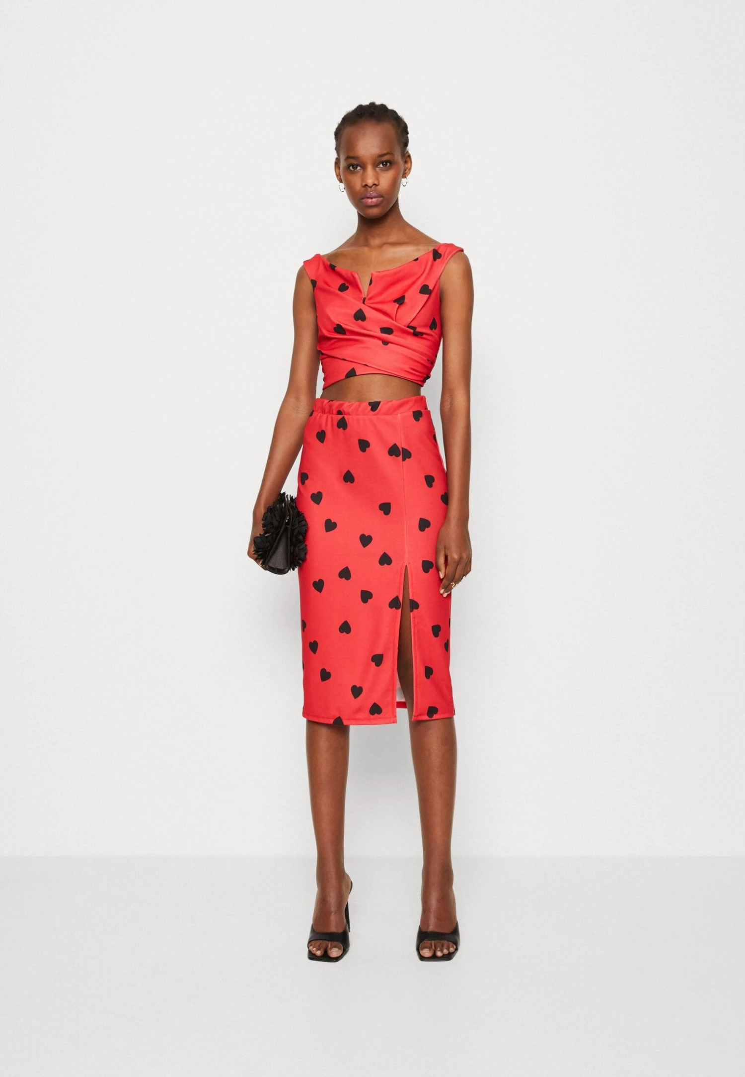 Wal G Valentines Heart Crop - Top - Red/Black 4 Wal G Valentines Heart Crop - Top - Red/Black - Afbeelding 2