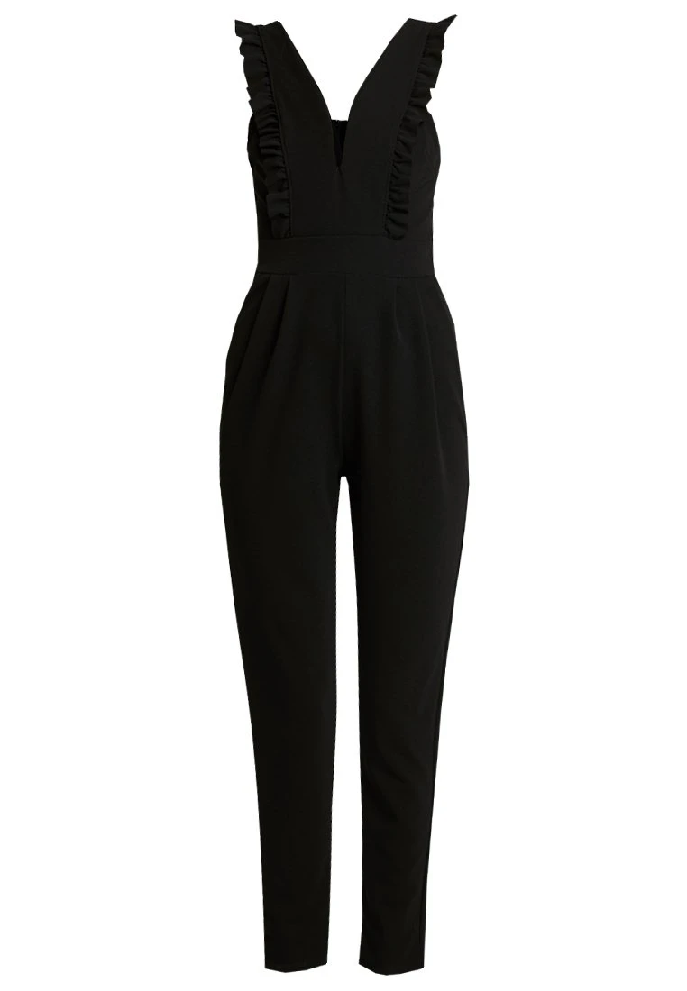Wal G Rayna Ruffled- Jumpsuit - Black 6 Wal G Rayna Ruffled- Jumpsuit - Black - Afbeelding 4