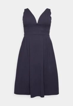 Kandy V Neck Midi - Jurk - Navy Blue -Wal G 828f455410214b089c0ee6aa99941351