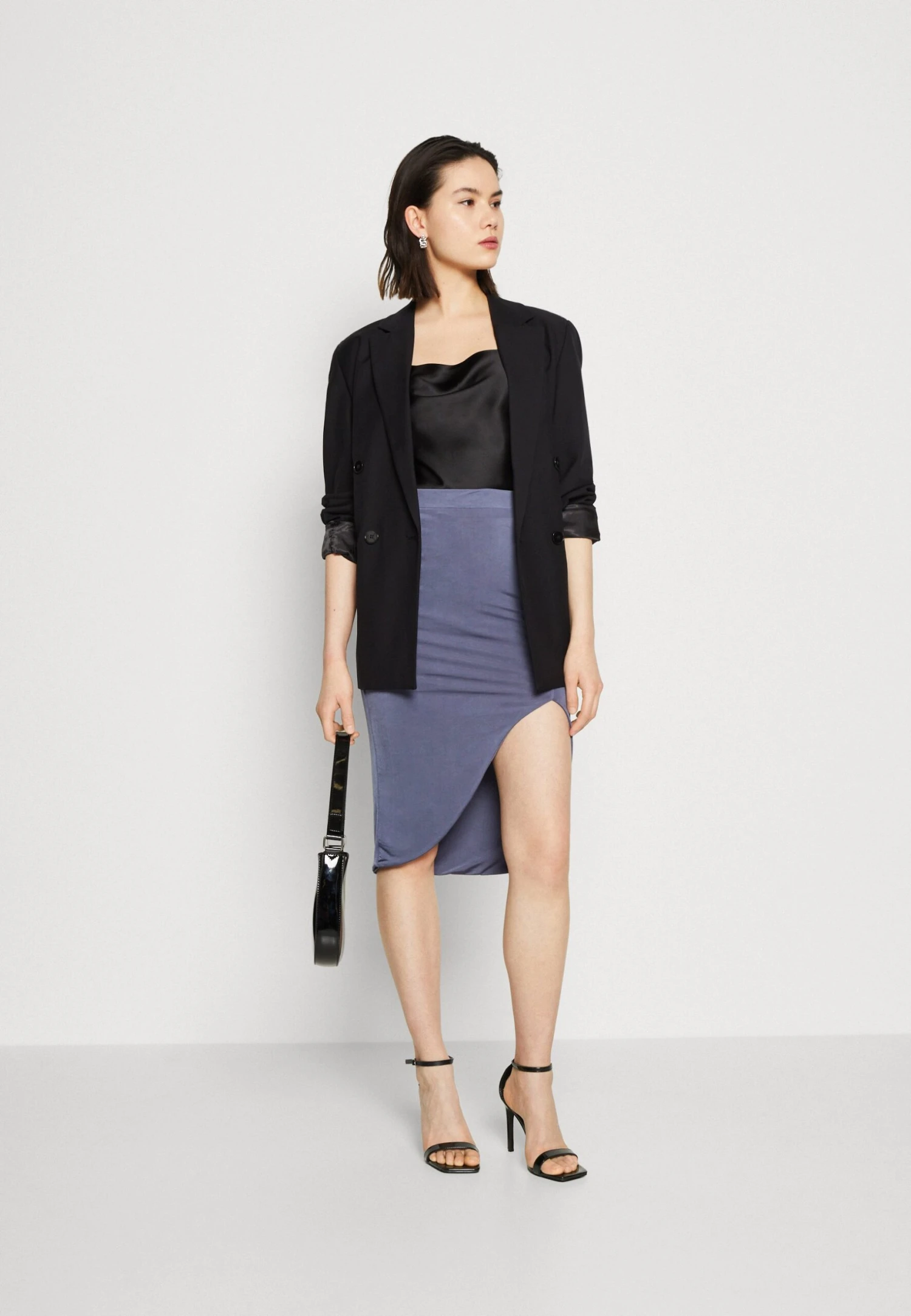 Wal G Party Ty Midi Skirt - Kokerrok - Denim Blue 4 Wal G Party Ty Midi Skirt - Kokerrok - Denim Blue - Afbeelding 2