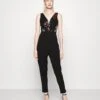 Contrast Plunge - Jumpsuit - Black -Wal G 8729f4d4529240e8997ff9dabbf0db00