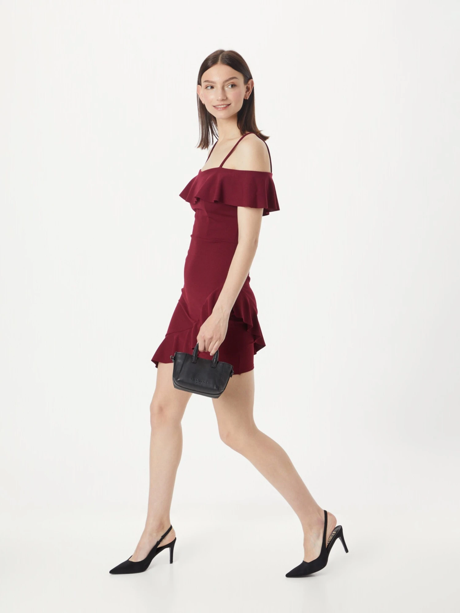 Wal G Mini Jurken Jurk REVRA Dames Wijnrood 7 Wal G Mini Jurken Jurk REVRA Dames Wijnrood - Afbeelding 5