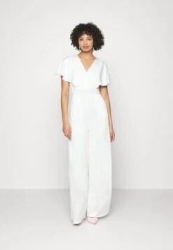 Wedding Betty V Neck Wrap - Jumpsuit - White
