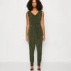 Wal G Ronny Slough Neck - Jumpsuit - Olive Green -Wal G 9e01a0551be4467c8f868edc9b44cad4