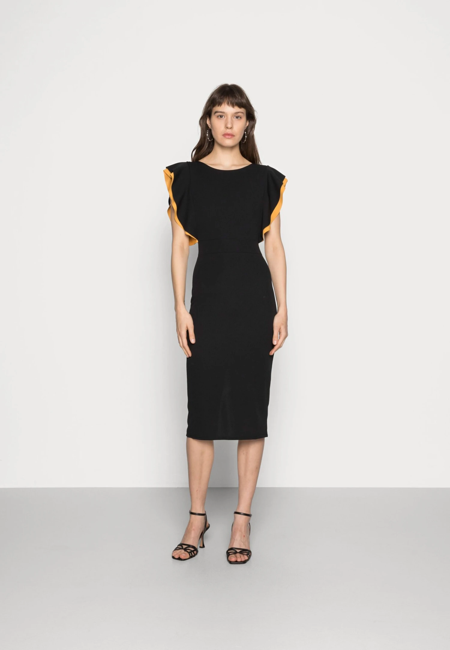 Wal G Kelly Ruffle Sleeve Midi Dress - Cocktailjurk - Black 3 Wal G Kelly Ruffle Sleeve Midi Dress - Cocktailjurk - Black