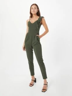 Wal G Lange Jumpsuits Jumpsuit IMAANI Dames Kaki -Wal G a38cf1b189878581ba1f4f17ae69a398