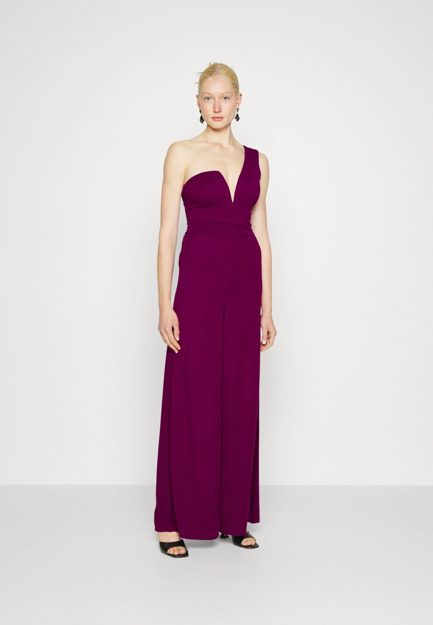 Fleur One Shoulder- Jumpsuit - Plum 3 Fleur One Shoulder- Jumpsuit - Plum