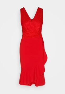 Wal G Sally Wrap Midi Dress - Jerseyjurk - Red -Wal G ac99dd48dbd74d12afafe980fe485a96