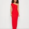 Wal G Kelly Ruffle Maxi - Jerseyjurk - Red -Wal G afa9506fca294966b9858a21ecd02bcf