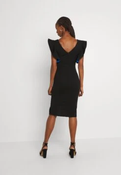 Wal G V Neck Ruffle Sleeve Midi Dress - Cocktailjurk - Black/Royal Blue 10 Wal G V Neck Ruffle Sleeve Midi Dress - Cocktailjurk - Black/Royal Blue -Wal G b01691a8f91b4bfeb6c4cee102d2daae