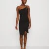 Wal G Valencia Cut Out One Shoulder Midi Dress - Jerseyjurk - Black -Wal G b50b0f7c7d464dd0b3c5c7ab15c68ae6