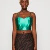 Wal G Daz Heart Neck Crop- Top - Leaf Green -Wal G bcfb4f4647f849c8844306295559cba2