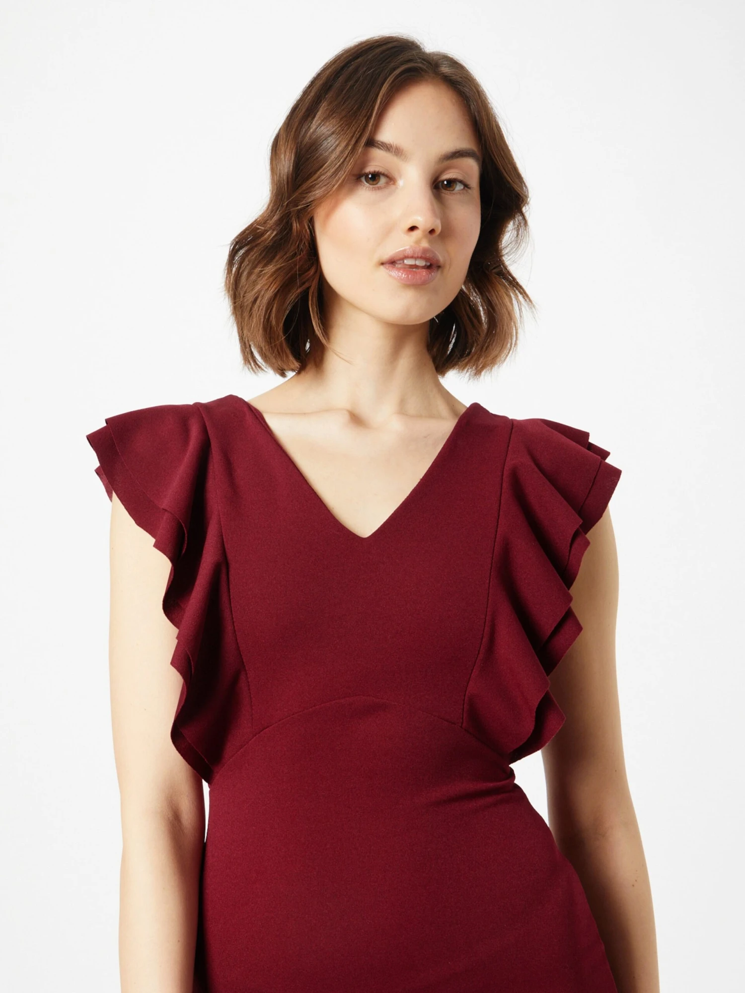 Wal G Mini Jurken Jurk ALESSIA Dames Wijnrood 4 Wal G Mini Jurken Jurk ALESSIA Dames Wijnrood - Afbeelding 2