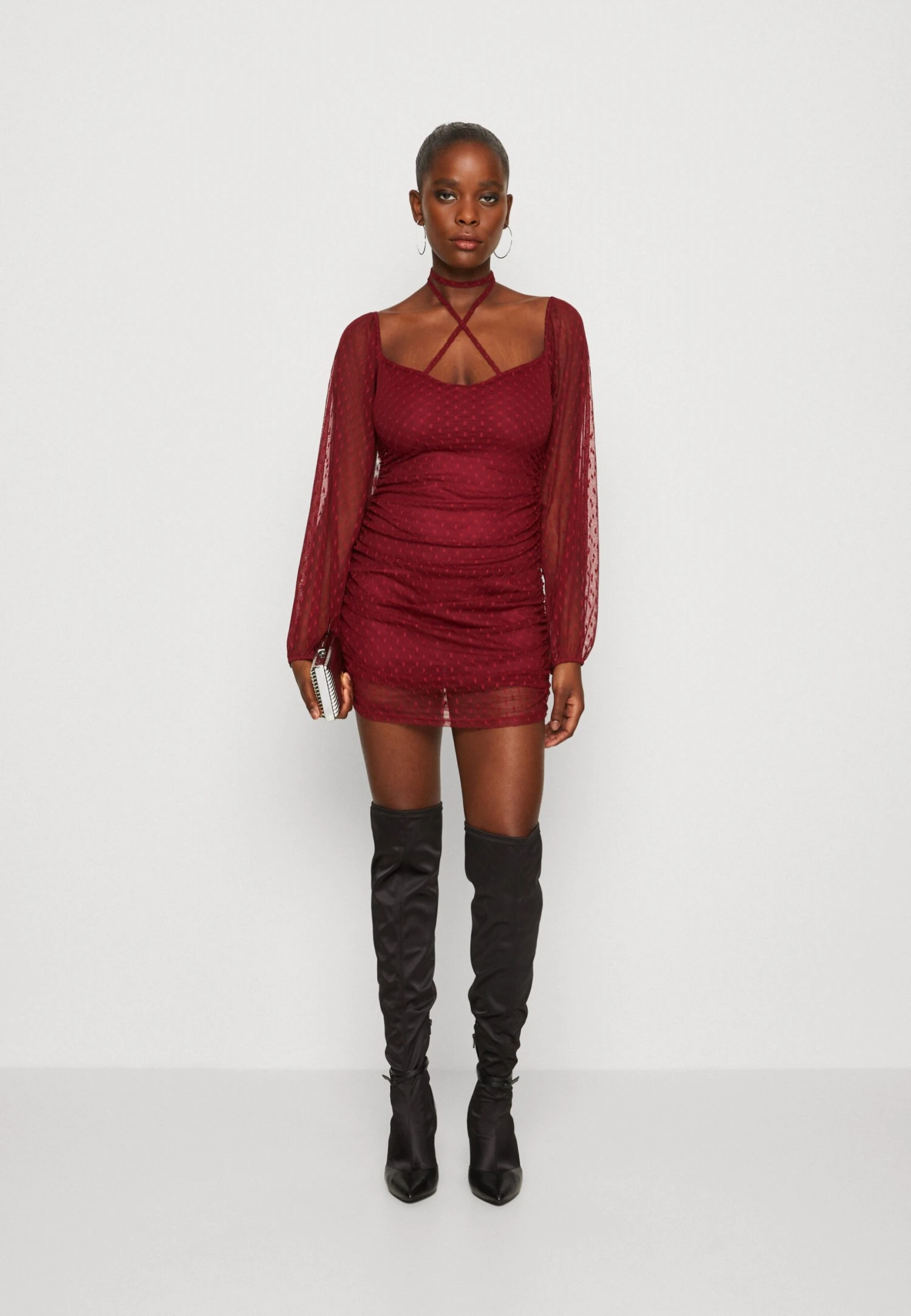 Wal G Raja Mini - Cocktailjurk - Wine 4 Wal G Raja Mini - Cocktailjurk - Wine - Afbeelding 2