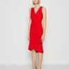 Wal G Sally Wrap Midi Dress - Jerseyjurk - Red -Wal G ccd368a3c8c943f9bf88a06a933f0aea