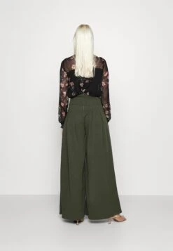Venisa Wide Leg Trouser - Broek - Dark Khaki -Wal G de1376b514a2461dbaa67402dc8448b8