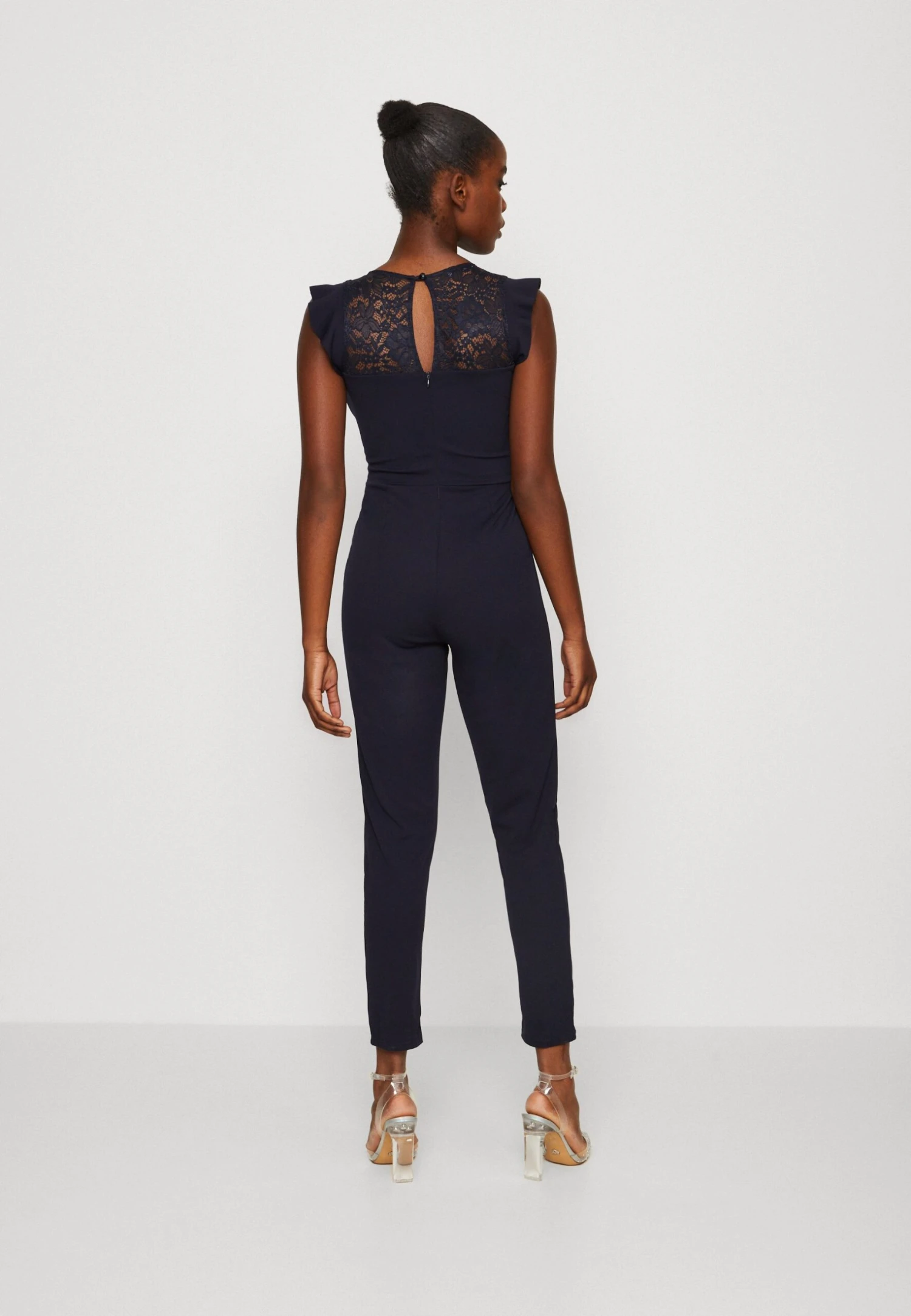Wal G Ruffle With Back Insert - Jumpsuit - Navy Blue 5 Wal G Ruffle With Back Insert - Jumpsuit - Navy Blue - Afbeelding 3