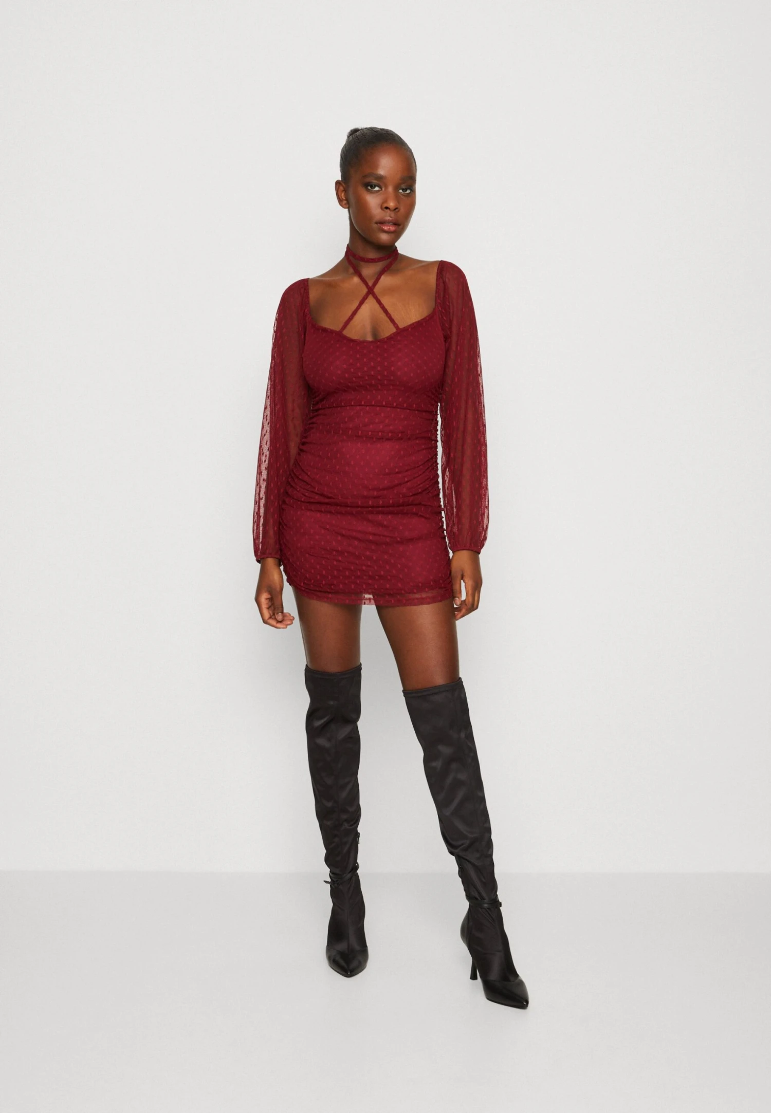 Wal G Raja Mini - Cocktailjurk - Wine 3 Wal G Raja Mini - Cocktailjurk - Wine