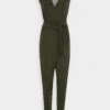 Wal G Wonda V Neck - Jumpsuit - Olive Green 2 Wal G Wonda V Neck - Jumpsuit - Olive Green -Wal G ee6ef14e6c244bc0a7e0738a99838d1b