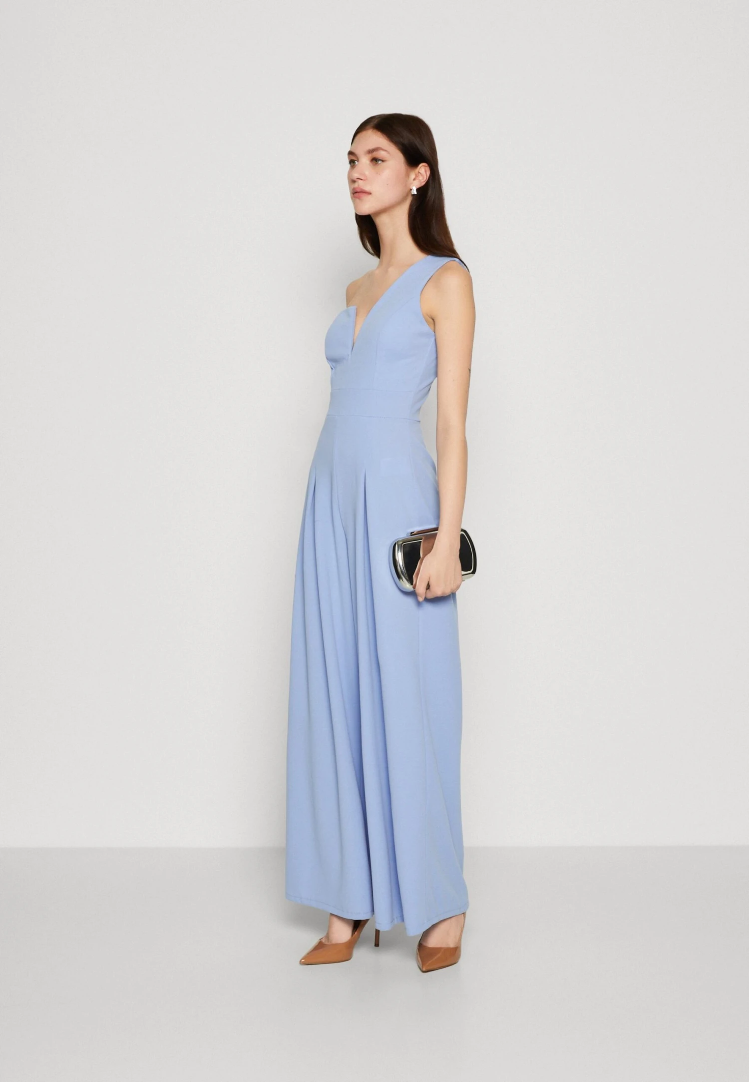 Wal G Gigi Wide Leg Pleat - Jumpsuit - Powder Blue 4 Wal G Gigi Wide Leg Pleat - Jumpsuit - Powder Blue - Afbeelding 2