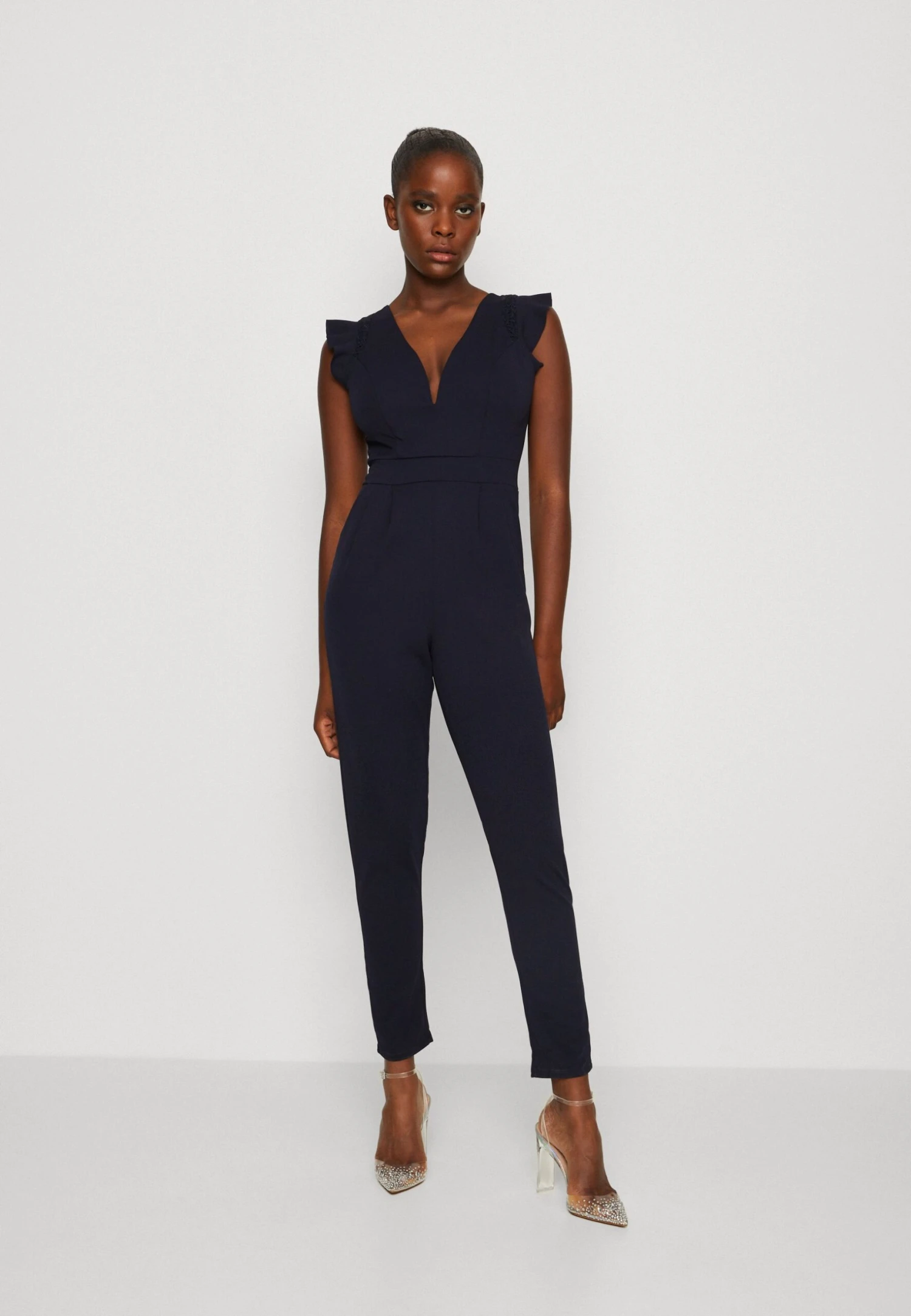 Wal G Ruffle With Back Insert - Jumpsuit - Navy Blue 3 Wal G Ruffle With Back Insert - Jumpsuit - Navy Blue