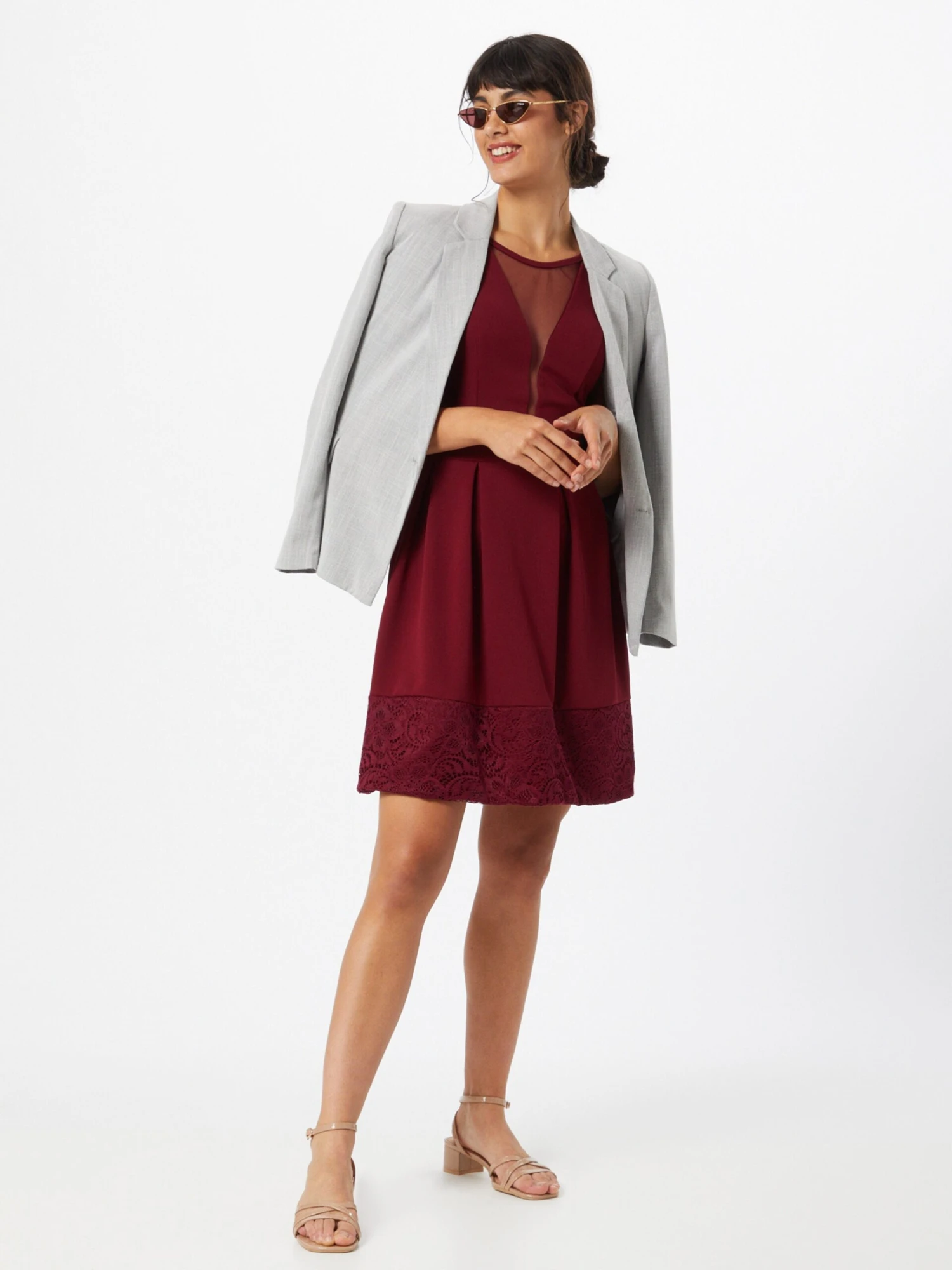 Wal G Cocktailjurken Cocktailjurk Dames Wijnrood 6 Wal G Cocktailjurken Cocktailjurk Dames Wijnrood - Afbeelding 4