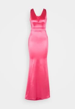 Wal G Nikita V Neck Maxi - Galajurk - Strawberry Pink -Wal G f89efdbb1b48428ca3faf6277601bd22