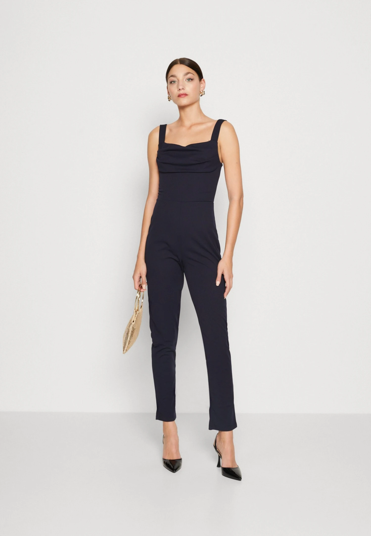 Wal G Serena Pleated - Jumpsuit - Navy Blue 3 Wal G Serena Pleated - Jumpsuit - Navy Blue - Afbeelding 2